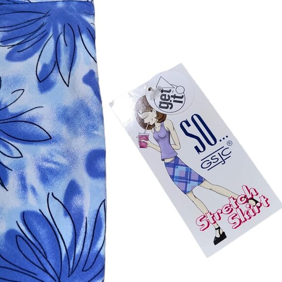 Vintage Y2K 2000s Deadstock Blue and White Floral Knee Length Tie Waist Size 0 - Picture 4 of 5